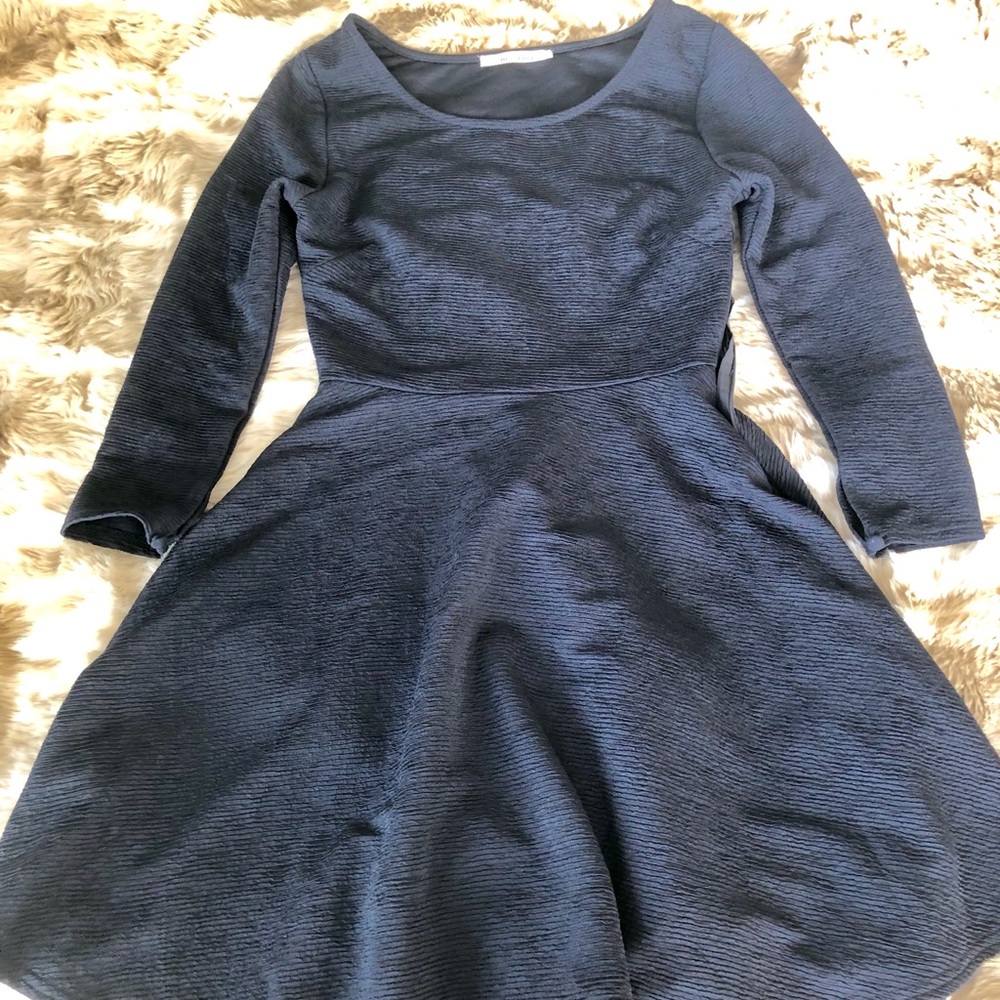 Navy skater long sleeves dress
